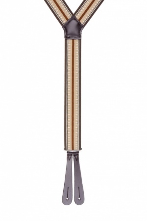 Brown Striped Leather End Braces